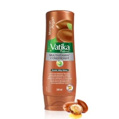 Image of Vatika Naturals Multivitamin Enriched argan Conditioner 200ml The goodness of oil &amp; soybean Blended with vital multivitamins For naturally soft, shiny hair, (Pack 1)