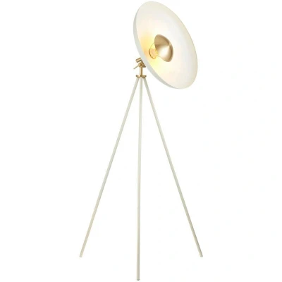 Image of Milan Complete Floor Lamp, Warm White, Brushed Brass Plate
