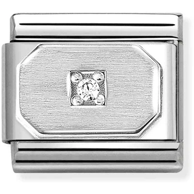 Image of Nomination Blunted White Rectangle Charm