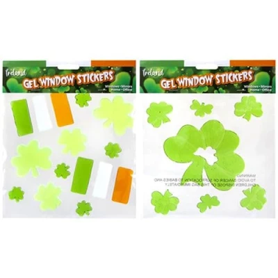 Image of IRELAND GEL WINDOW STICKERS St Patricks Day Irish Party House Decor Door Home
