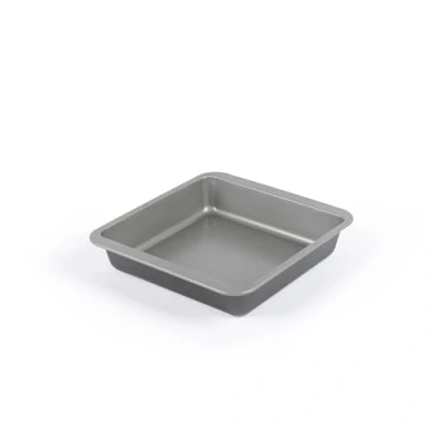 Image of Salter Essentials 26 cm Square Baking Tin Non Stick Coating, Cake Pan, Dishwasher Safe, Easy to Clean, Made in The UK, Durable Carbon Steel, Lightweight Brownie Tin, PFOA Free, BW13664
