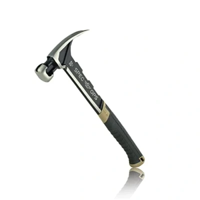 Image of Spec Ops Tools Framing Hammer, 22 oz, Rip Claw, Smooth Face, Shock Absorbing Grip, 3% Donated to Veterans