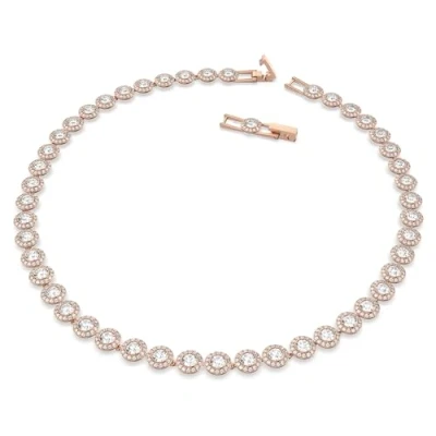 Image of Swarovski Women&#039;s Choker Necklace, Crystals, Rose Gold Tone Plated, White, One Size