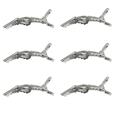 Image of Eson Hair Clips for Styling Professional Crocodile Non Slip No Trace Hairdressing Clips, Alligator Sectioning Salon &amp; Home Cutting (Silver)