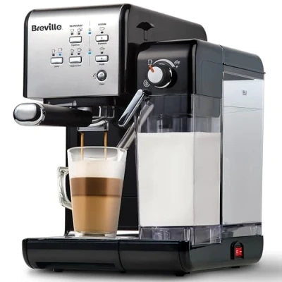 Image of Breville One Touch CoffeeHouse Coffee Machine Espresso, Cappuccino &amp; Latte Maker 19 Bar Italian Pump Automatic Milk Frother ESE Pod Compatible Black [VCF107]