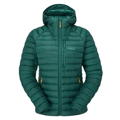 Image of Rab Women&#039;s Microlight Alpine Down Jacket for Trekking, Climbing, &amp; Skiing Green Slate 14