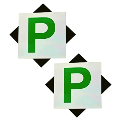 Image of ONE BEST DEAL 2 x P Plate Magnetic Self Adhesive &amp; Waterproof Fully Driving Pass Plates Sticker for New Driver Just Passed Test