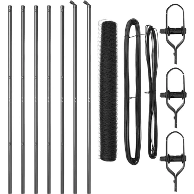 Image of vidaXL Hexagon Fence Grey 1x10 m Steel
