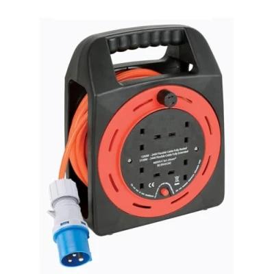 Image of 16A Plug to 4 13A SOCKETS Camping Caravan Tent Mains Hook UP EXT Cable Reel 15M
