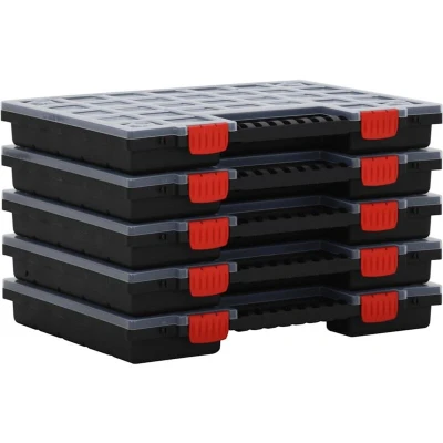 Image of vidaXL Assortment Boxes 5 pcs 40x30x5 cm Polypropylene