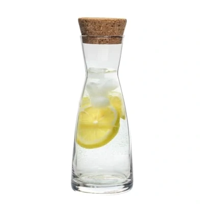 Image of 1.1L Ypsilon Glass Carafe with Cork Lid By Bormioli Rocco