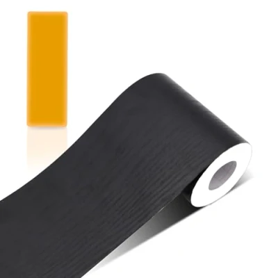 Image of ZTVOWTO Peel and Stick Wide Wallpaper Borders Self Adhesive Trim Waterproof Home Decor Wall Border for Bathroom Living Room Kitchen (Black)