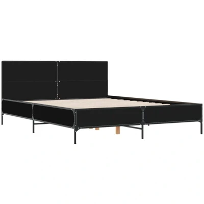 Image of vidaXL Bed Frame without Mattress Black 150x200 cm King Size