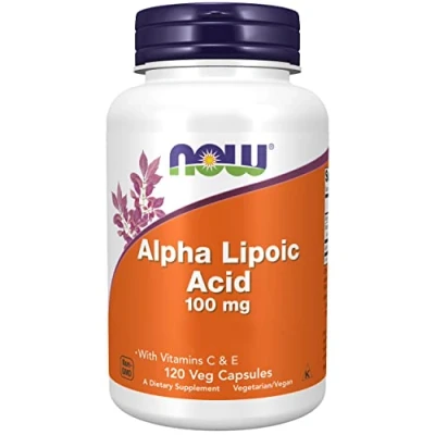 Image of Now Foods, Alpha Lipoic Acid, 100mg, 120 Vegan Capsules, Lab Tested, Gluten Free, Soy Non GMO