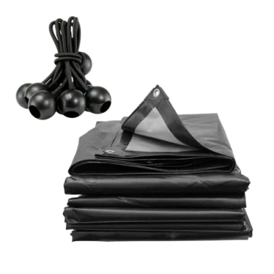 Image of Tarpaulin Extra Heavy Duty Waterproof Cover Tarp Ground Sheet Mesh 250GSM + 6 Free Bungee (2m x 4m)