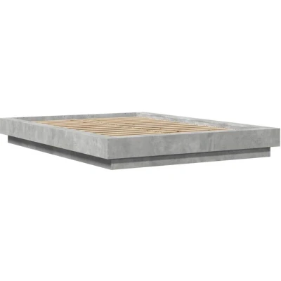 Image of vidaXL Bed Frame with LED Lights without Mattress Concrete Grey 120x190cm
