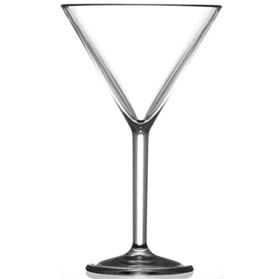 Image of Plastic Polycarbonate Martini Glasses, 7oz, Reusable and Unbreakable (Pack of 12)