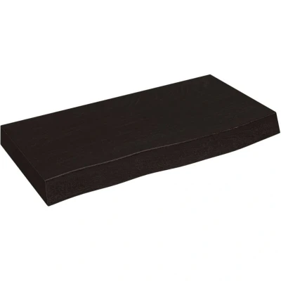 Image of vidaXL Bathroom Countertop Dark Brown 60x30x(2 6) cm Treated Solid Wood