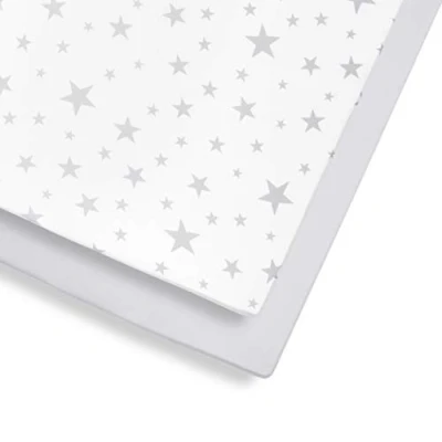Image of 2 Pack Cot &amp; Bed Fitted Sheets 140 x 70cm Star Design Light, Breathable Luxurious Jersey Cotton Made To Last Designed Fit Beds