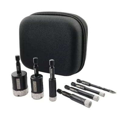 Image of DT DIATOOL Diamond Drill Bits 7pcs/set 6/8/10/12/20/25mm with 6mm Tip Carbide for Tile Porcelain Ceramic Marble Granite