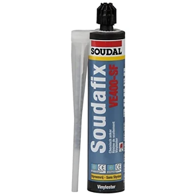 Image of Soudal Soudafix VE400 SF Resin Chemical Anchor High and Fire Resistance Easy to Use Fast cure 410ml Dark Grey