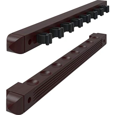 Image of Fat Cat 52 0103 Wall Mounted Hardwood Billiard/Pool Cue Rack (2 Piece), Mahogany