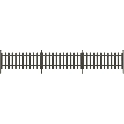 Image of vidaXL Picket Fence with Posts Wood Plastic Composite (WPC) Decorative Panels, Grey, Weather and Rot Resistant, Easy to Assemble, 3 Ideal for Garden, Patio, Outdoor Living Spaces