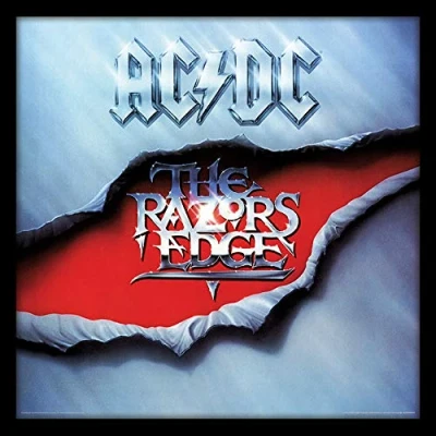 Image of Pyramid International AC/DC (The Razors Edge) 12&quot; Framed Classic Album Sleeve Memorabilia 31.5 x 31.5cm, Multicolour, 31 1.3 cm