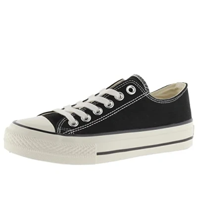 Image of victoria Tribu Canvas Low Tennis &amp; Retro Logo Shiny Finish Sole 1057100 for Women Negro 37