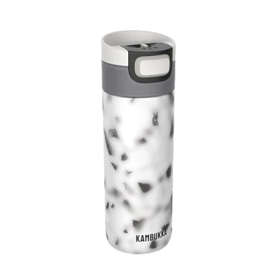 Image of KAMBUKKA ETNA Foggy Terrazzo Insulated Water Bottle (500 ml) Waterproof Thermos: Snapclean® Technology Ideal for Hot and Cold Drinks Non slip Bottom Stainless Steel Model