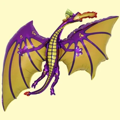 Image of Grabo Foil Balloon Dragon, Pink, Reusable, Large, Unisex, General Audience, 1 piece, All Ages, Oval