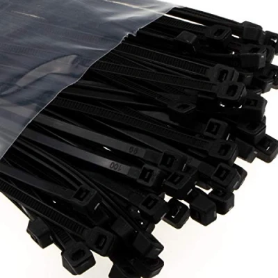 Image of enTie Black Cable Ties 3.6mm x 300mm Nylon 66 UL Approved [100 Pack] [300mm 3.6mm]