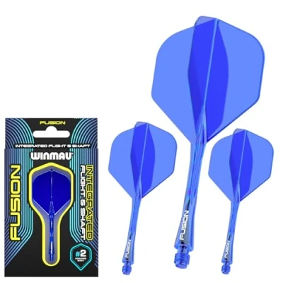 Image of WINMAU Fusion Azure Blue Intermediate Intergrated Dart Flight and Shaft System 1 set per pack (3 flights shafts in total)