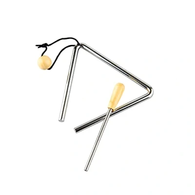 Image of Triangle Hand Percussion with Striker,Rhythm Steel Triangles Music Instrument (5 inch)