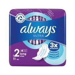 Image of Always Ultra Sanitary Towels Long (Size 2) Wings X11 Pads