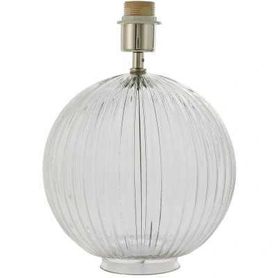 Image of Jemma 1 Light Table Clear Ribbed Glass &amp; Satin Nickel Plate (Base only), E27