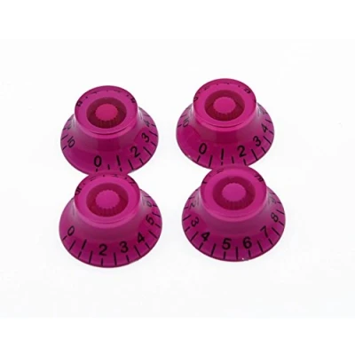 Image of KAISH 4pcs Purple with Black Number LP Guitar Bell Knobs Top Hat for Les Paul