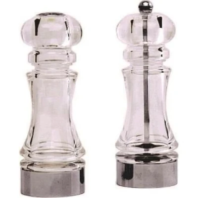Image of Genware NEV 9103 Shaker Set, Acrylic Pepper Mill And Salt (Pack of 2)