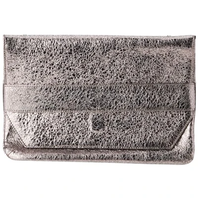 Image of Clairefontaine Ref 410013C Céleste Shiny Leather Evening Clutch Bag 26 x 18cm, Made From Genuine Lambskin Leather, Flap Closure Bronze Colour