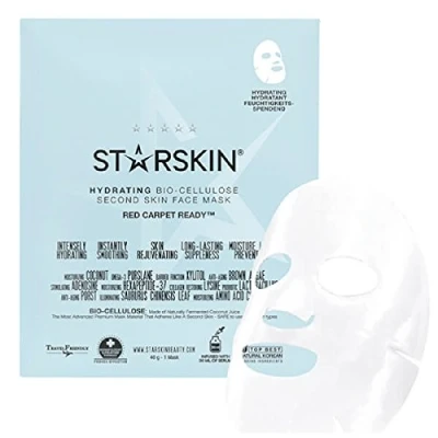 Image of STARSKIN Red Carpet Ready Hydrating Coconut Bio Cellulose Second skin Face Mask, Restore dewy radiance to dry, dull and dehydrated