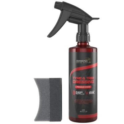 Image of Diamond Shine System Tyre and Trim Dressing with Applicator Pad Car Cleaner Sponge Instant for Wheel 500 ml
