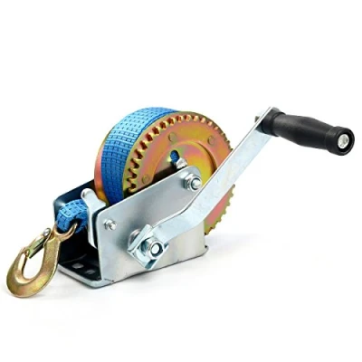 Image of FreeTec 1000lbs Hand Winch Crank Strap Gear Polyester ATV Boat Trailer Heavy Duty