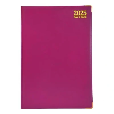 Image of G4GADGET A5 Day A Page Diary 2025 Hardback Cover Daily Planner with Hourly Slots Bold &amp; Compact (Purple)