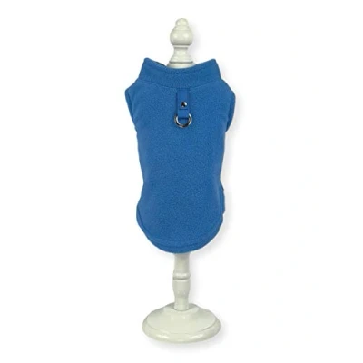 Image of Dog Fleece Harness Vest Jumper Sweater Coat for Small Breed Dogs, (XLarge, Blue)