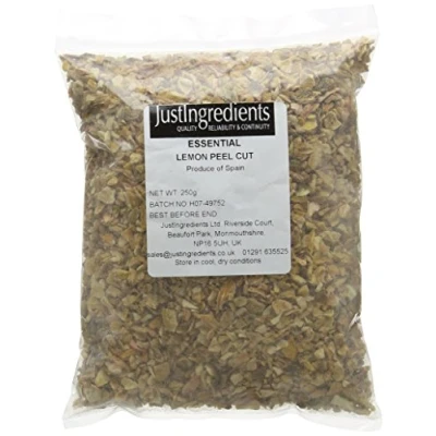 Image of JustIngredients Essentials Lemon Peel Coarse Cut 250 g (Pack of 4)
