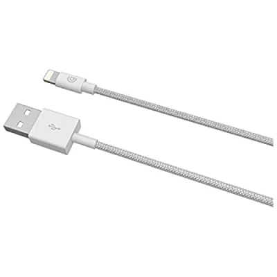 Image of Griffin Charge &amp; Sync Braided Cable with MFi Lightning Connector for iPhone iPad (1 metre) (Silver)