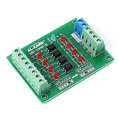 Image of 4 Bit Optocoupler Isolator Module,PLC Signal Level Voltage Converter Board Module (12V to 3.3V)