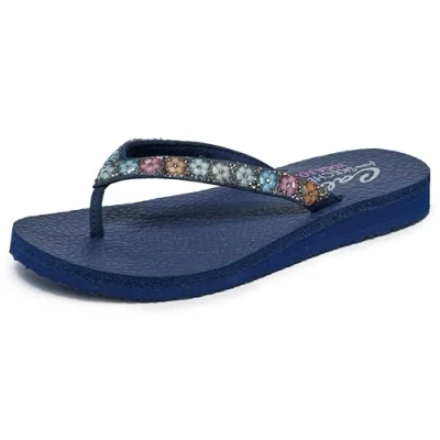Image of Skechers Women 31559 Flip Flops, Blue (Navy), 6 UK (39 EU)