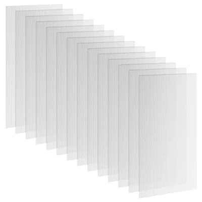 Image of Outsunny 14 Pieces Polycarbonate Sheets, 121 x 61 0.4cm Twin Wall Plastic Roofing 10m² Replacement Greenhouse Panels, Waterproof and UV Protection, Clear