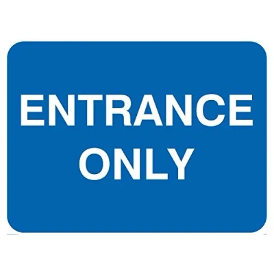 Image of Viking Signs MR584 A3L V &quot;Entrance Only&quot; Sign, Vinyl, 300 mm H x 400 W